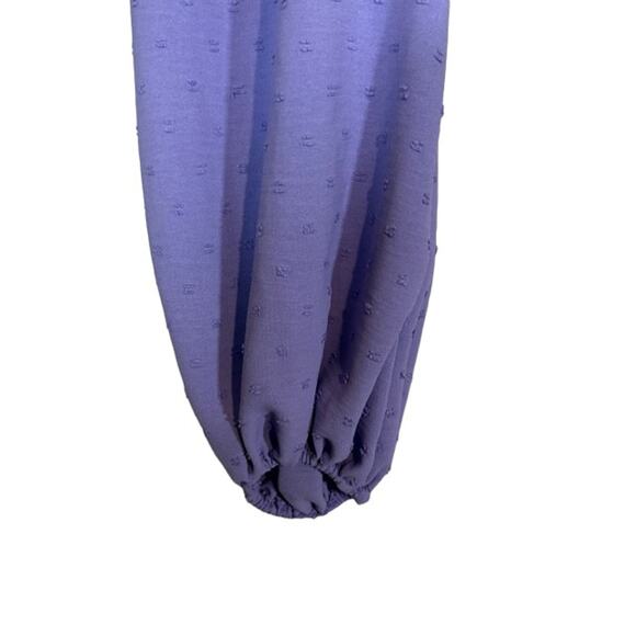 Rumer Women’s Purple Lilac Textured Puff Sleeve Cropped Gypsy Top Size Small - Picture 4 of 11